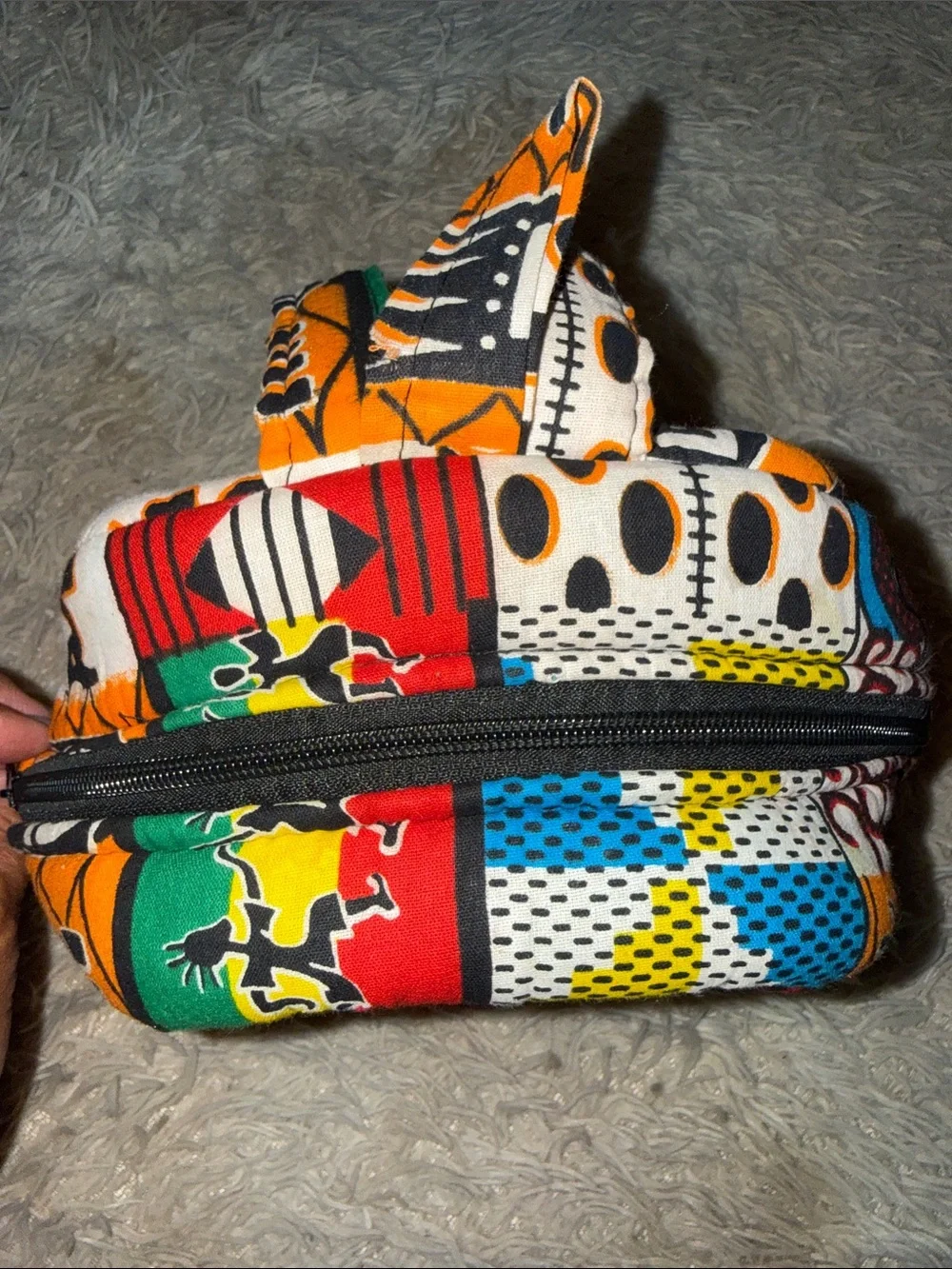 Kids Ankara African Print Patchwork Canvas Backpack